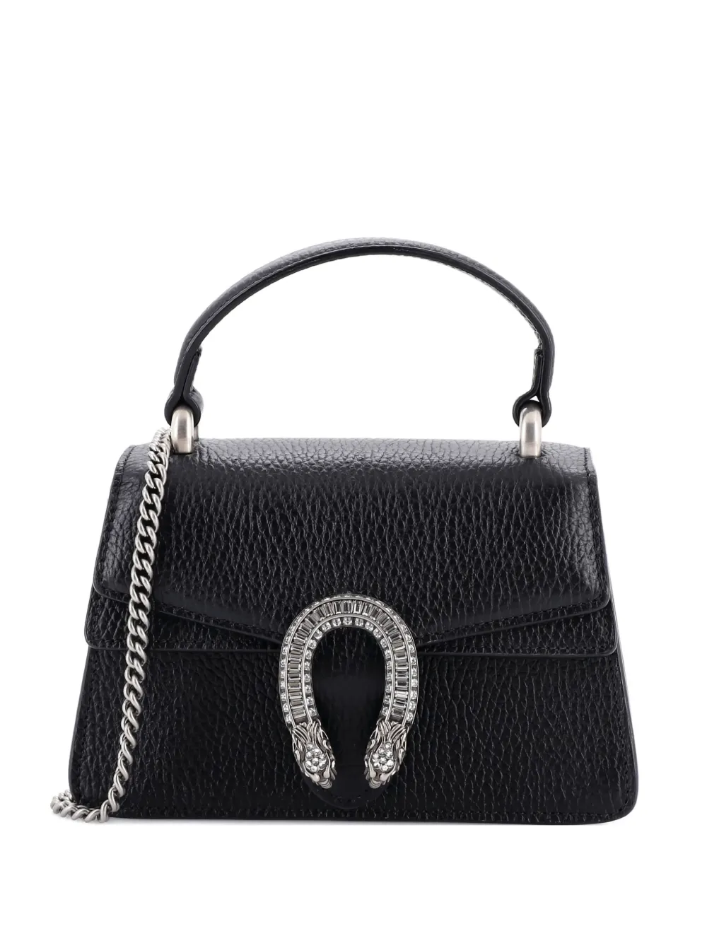 Gucci Pre-Owned Dionysus Top Handle Bag Leather with Crystals Mini satchel - Nero