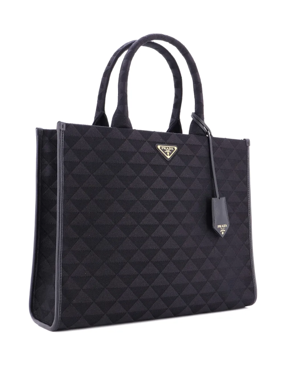 Prada Pre-Owned Symbole Shopper Jacquard Large tote bag - Nero