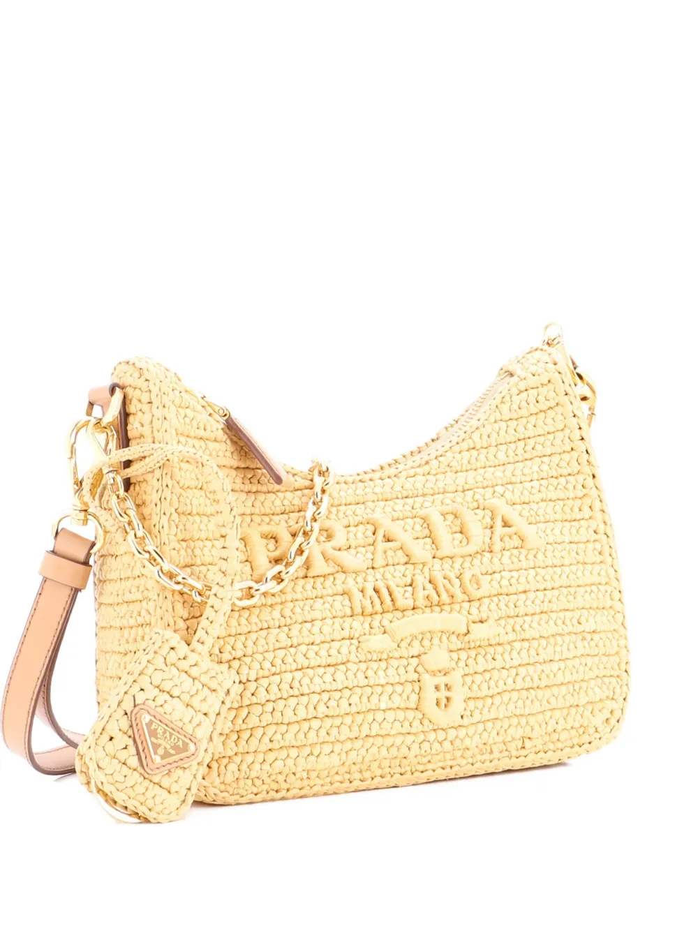 Prada Pre-Owned Re-Edition 2000 Shoulder Bag Raffia Mini hobo bag - Brown