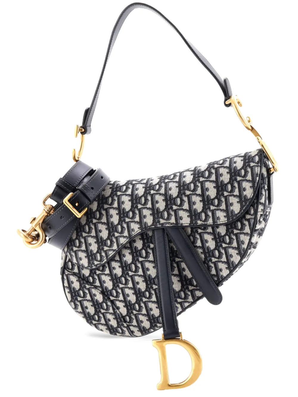 Christian Dior Pre-Owned Saddle Handbag with Strap Oblique Canvas Medium shoulder bag - Blu