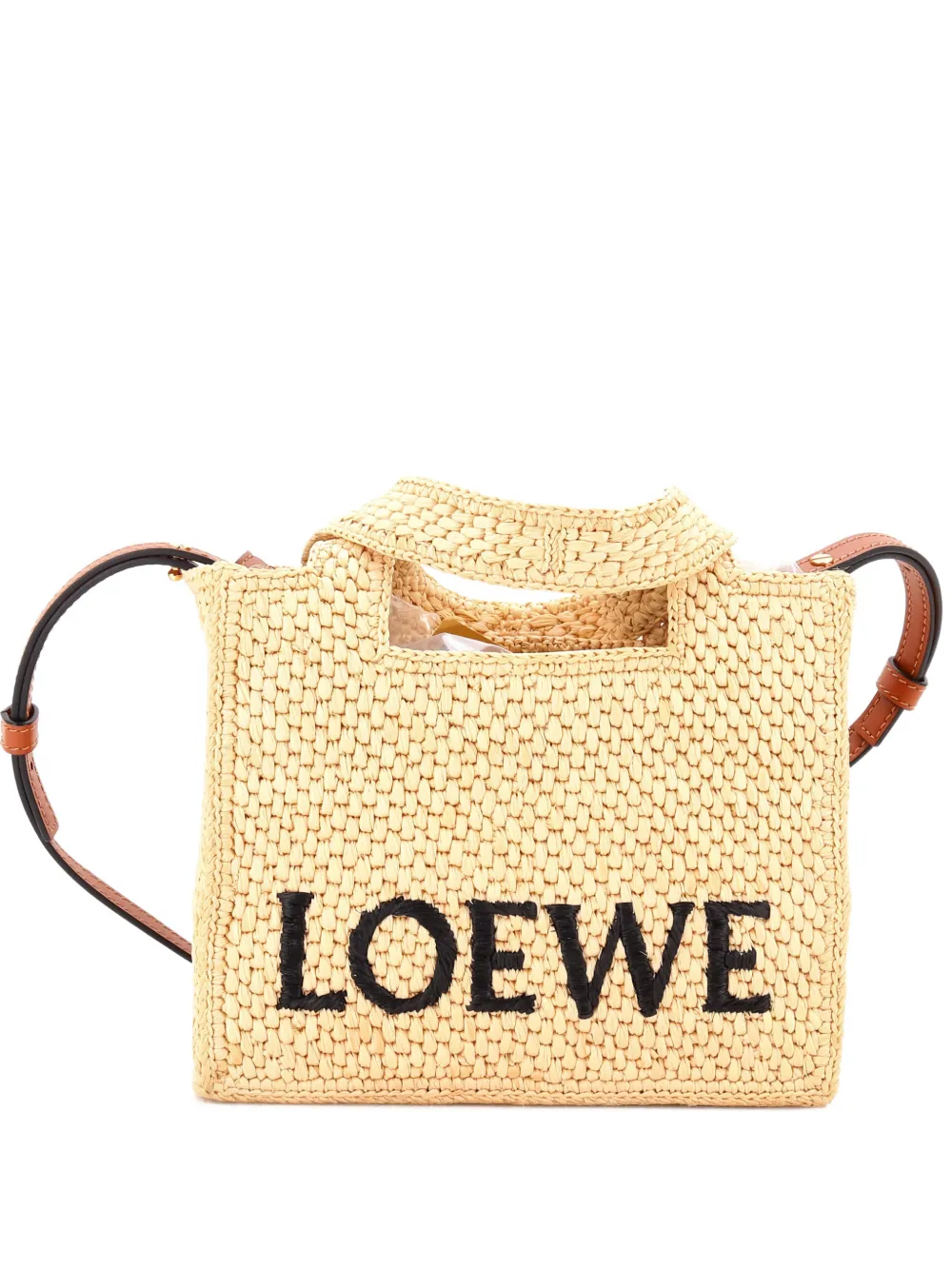 Loewe Pre-Owned Paula's Ibiza Logo Convertible Raffia Mini tote bag - Toni neutri