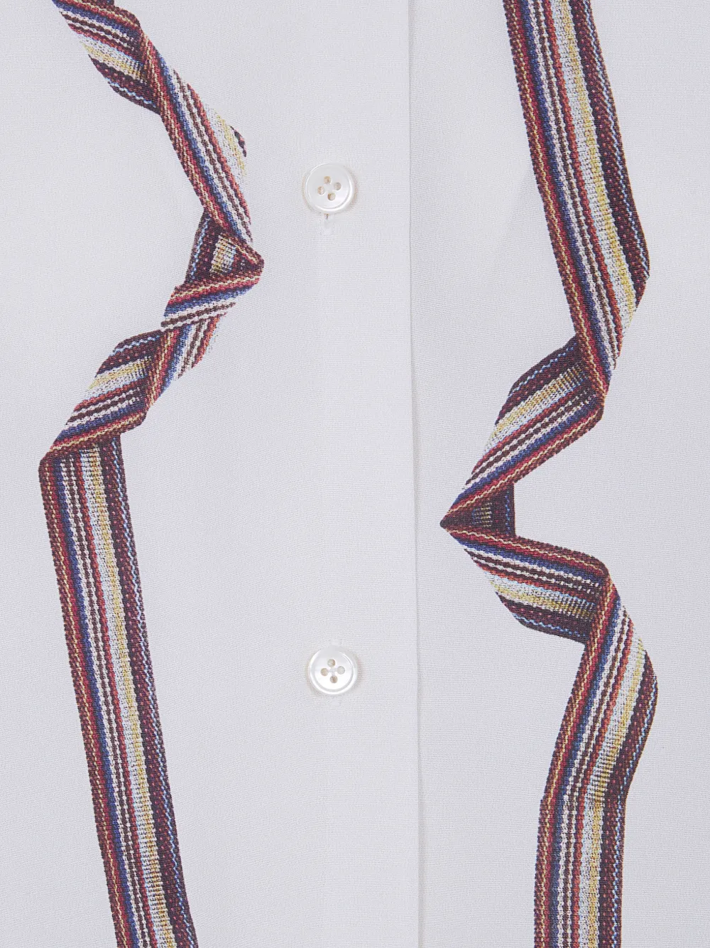  Paul Smith Ribbon-print Shirt - Neutrals 