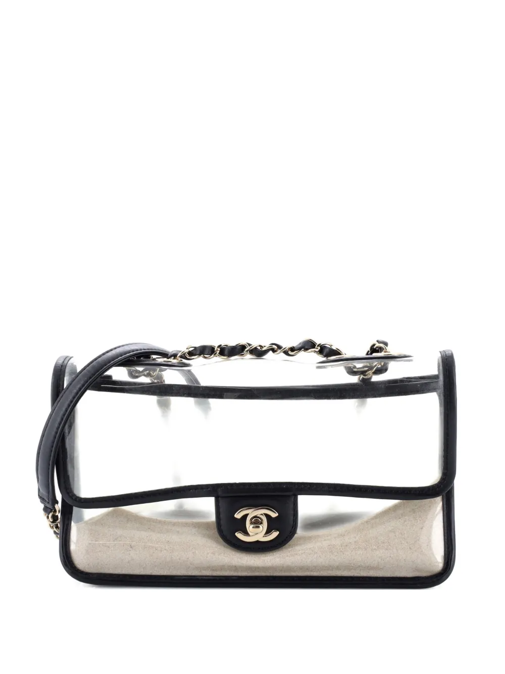 CHANEL Pre-Owned Borsa a spalla Sand By The Sea media in PVC e pelle di agnello - Nero