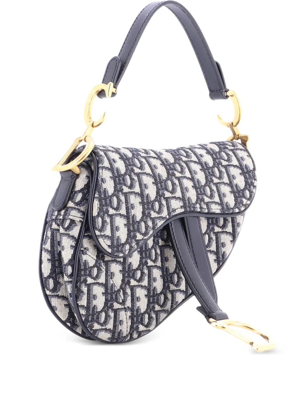 Christian Dior Pre-Owned Saddle Handbag Oblique Canvas Mini shoulder bag - Blu