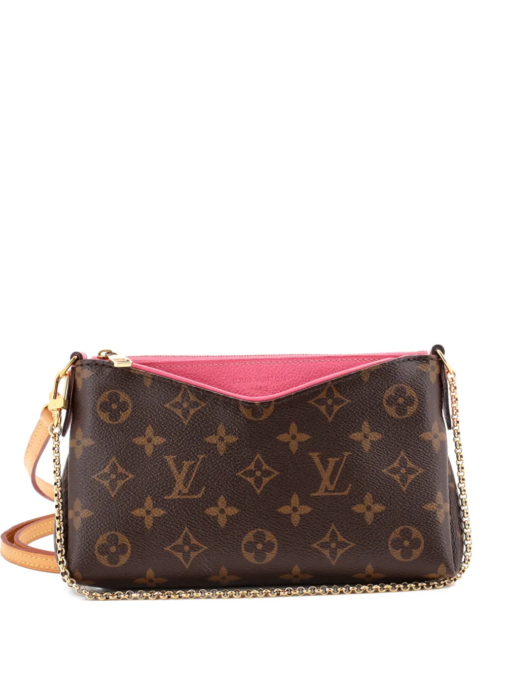 Louis Vuitton Pre-Owned Pallas Monogram Canvas with Leather clutch bag | Brown | Image 1