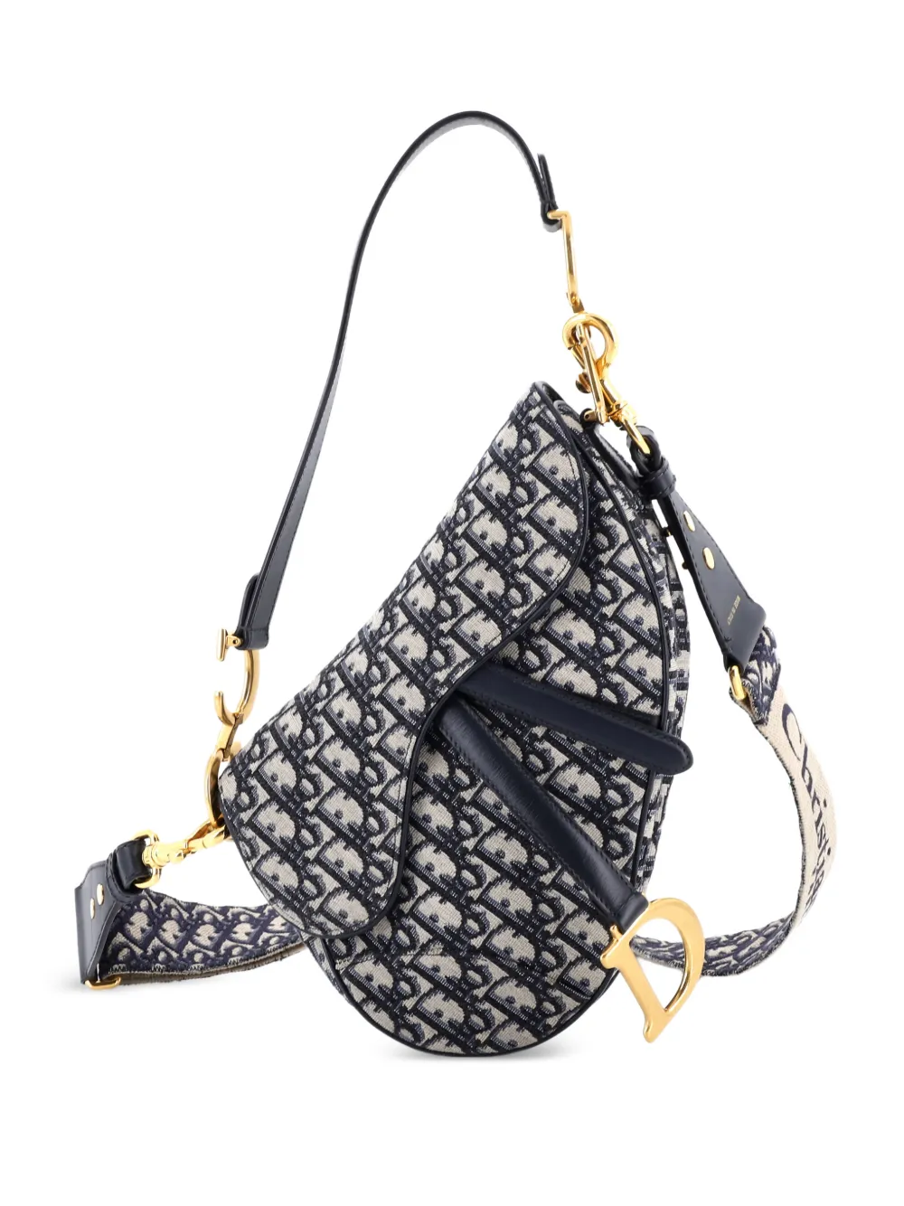 Christian Dior Pre-Owned Saddle Handbag with Strap Oblique Canvas Medium shoulder bag - Blu