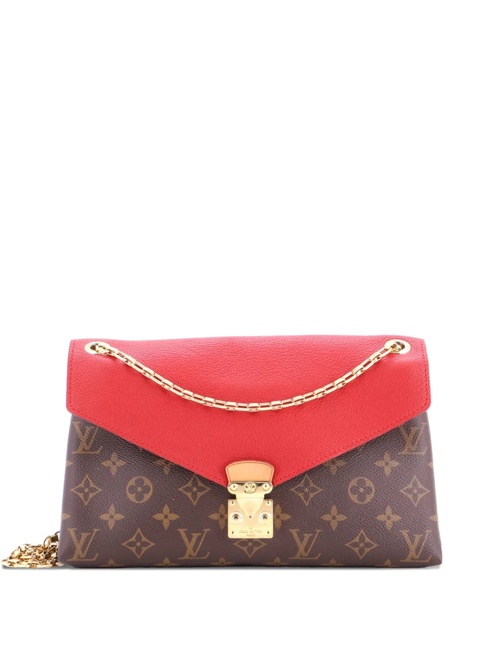 Louis Vuitton Pre-Owned Pallas Chain Monogram Canvas and Calfskin shoulder bag - Rosso