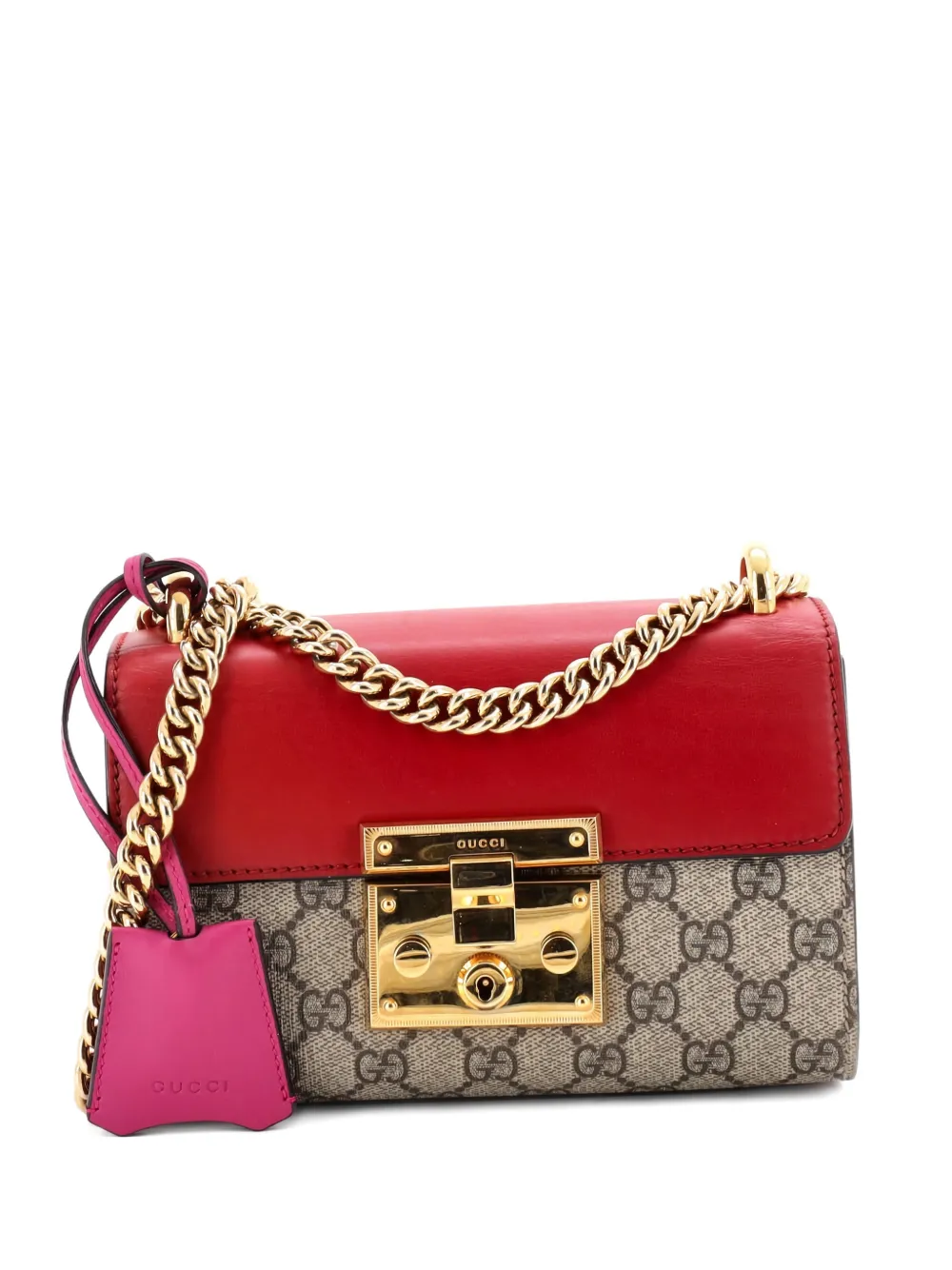 Gucci Pre-Owned Padlock Shoulder Bag GG Coated Canvas and Leather Small crossbody bag - Marrone