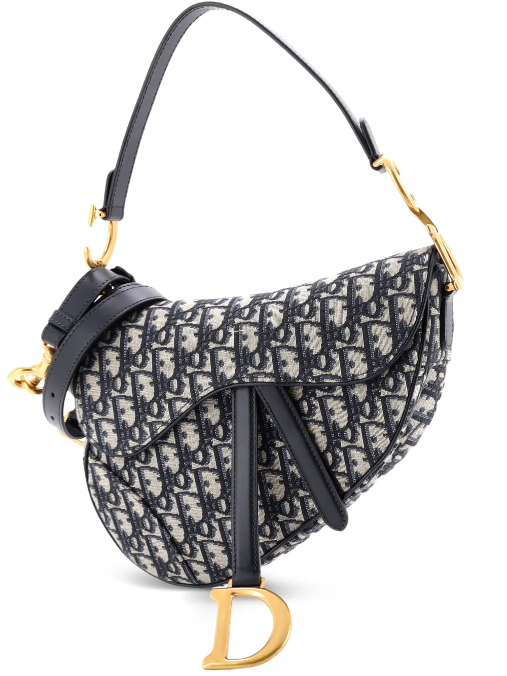 Christian Dior Pre-Owned Saddle Handbag with Strap Oblique Canvas Medium shoulder bag - Blu