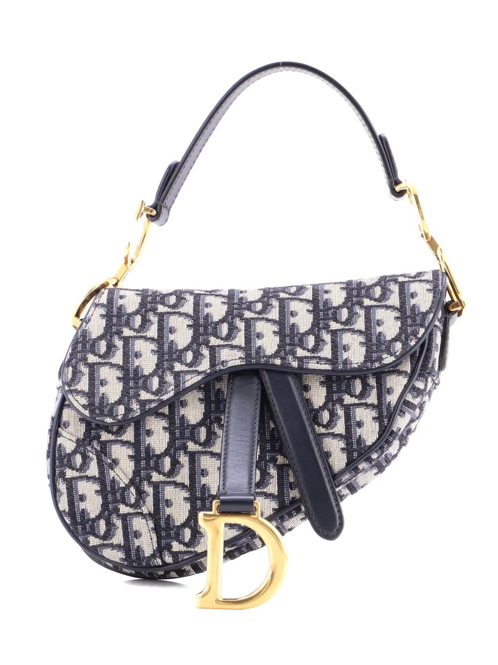 Christian Dior Pre-Owned Saddle Handbag Oblique Canvas Mini shoulder bag - Blu