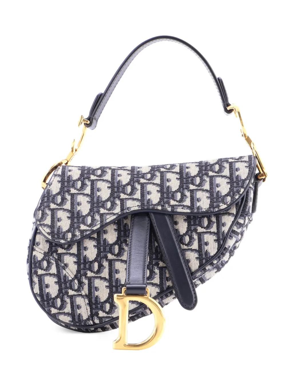 Christian Dior Pre-Owned Saddle Handbag Oblique Canvas Mini shoulder bag - Blue