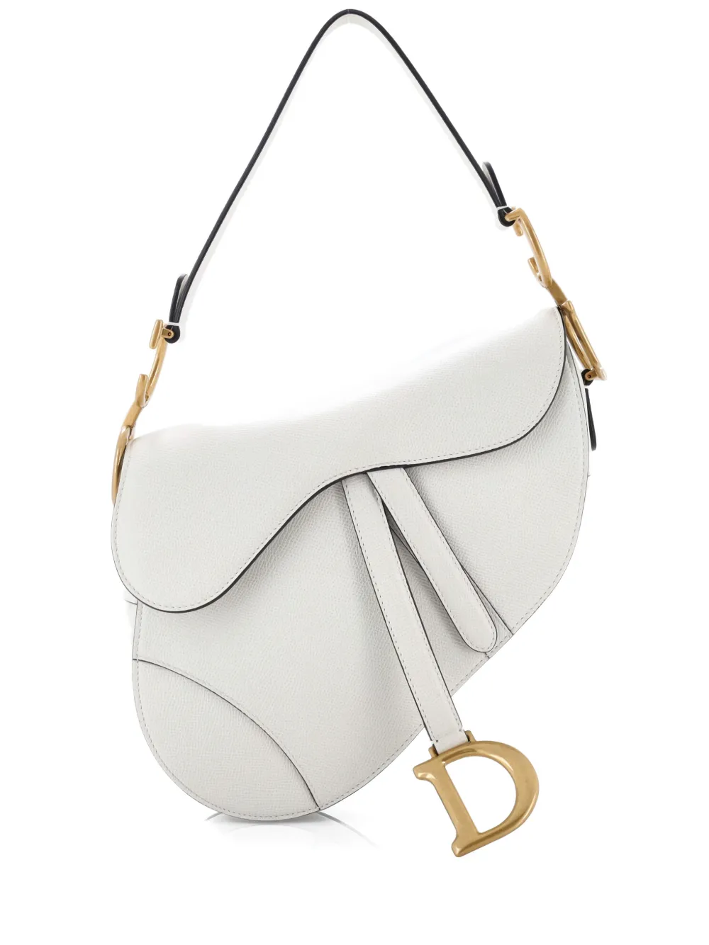 Christian Dior Pre-Owned Saddle Handbag Leather Medium shoulder bag - Bianco
