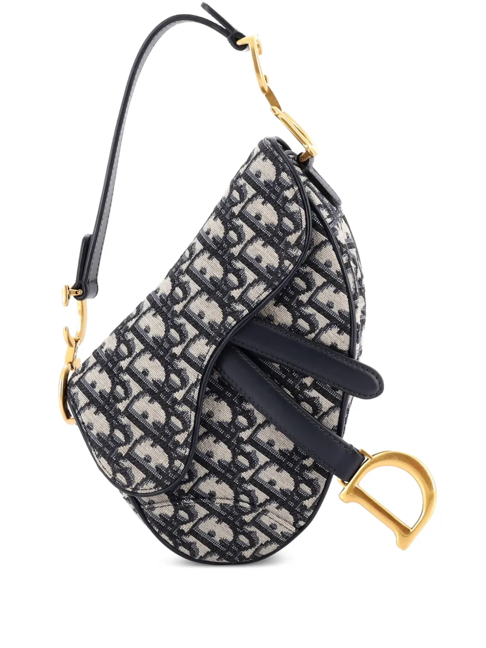 Christian Dior Pre-Owned Saddle Handbag Oblique Canvas Mini shoulder bag - Blu