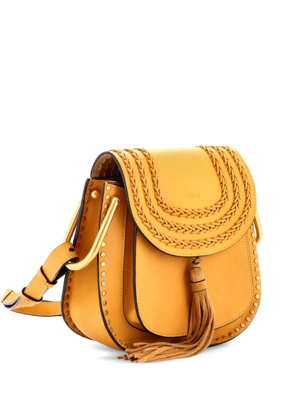 Chloé Pre-Owned Hudson Handbag Whipstitch Leather Medium crossbody bag - Giallo
