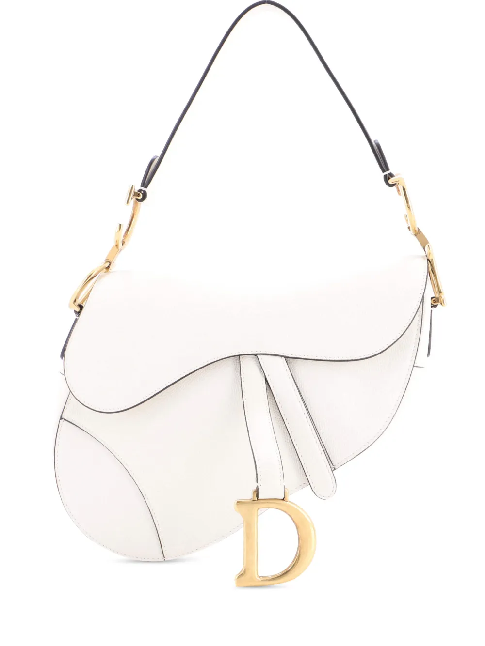 Christian Dior Pre-Owned Saddle Handbag Leather Medium shoulder bag - Bianco