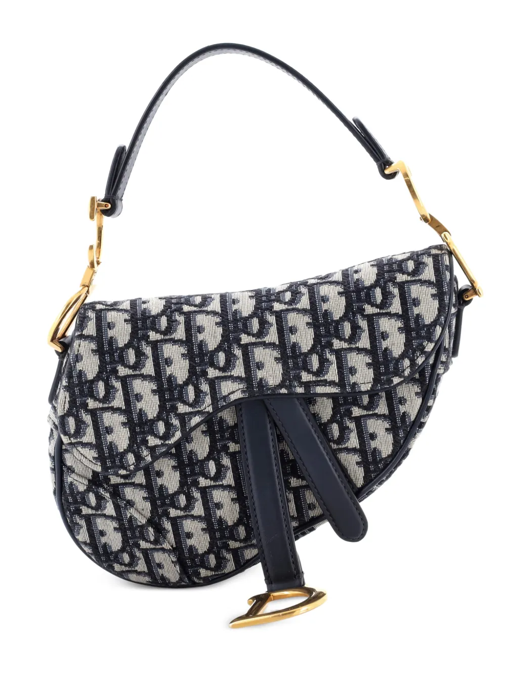 Christian Dior Pre-Owned Saddle Handbag Oblique Canvas Mini shoulder bag - Blu