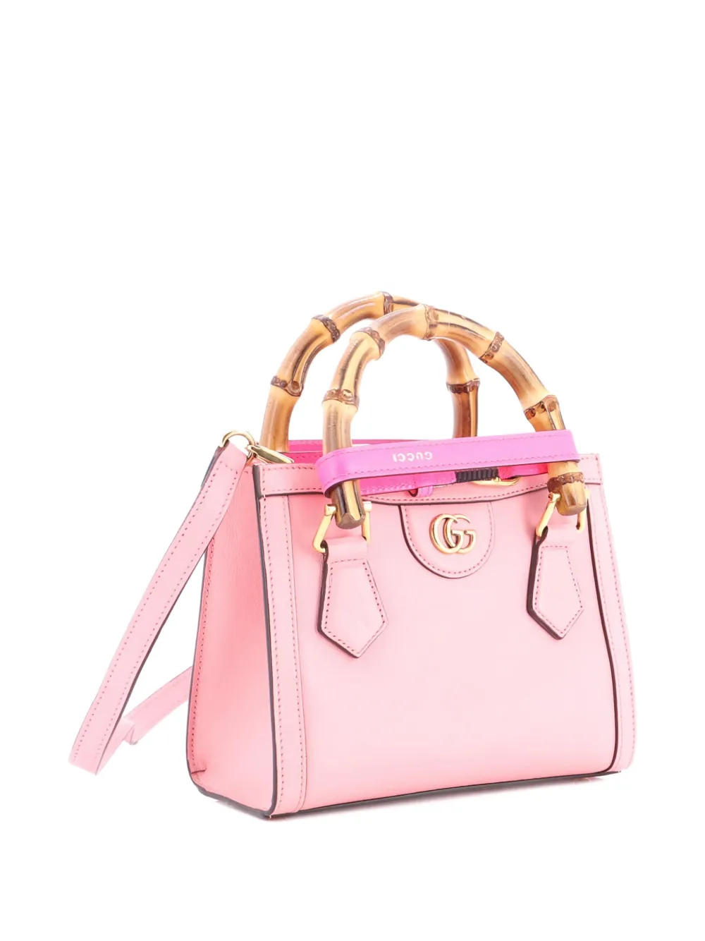 Gucci Pre-Owned Diana NM Bamboo Handle Tote Leather Mini crossbody bag - Rosa
