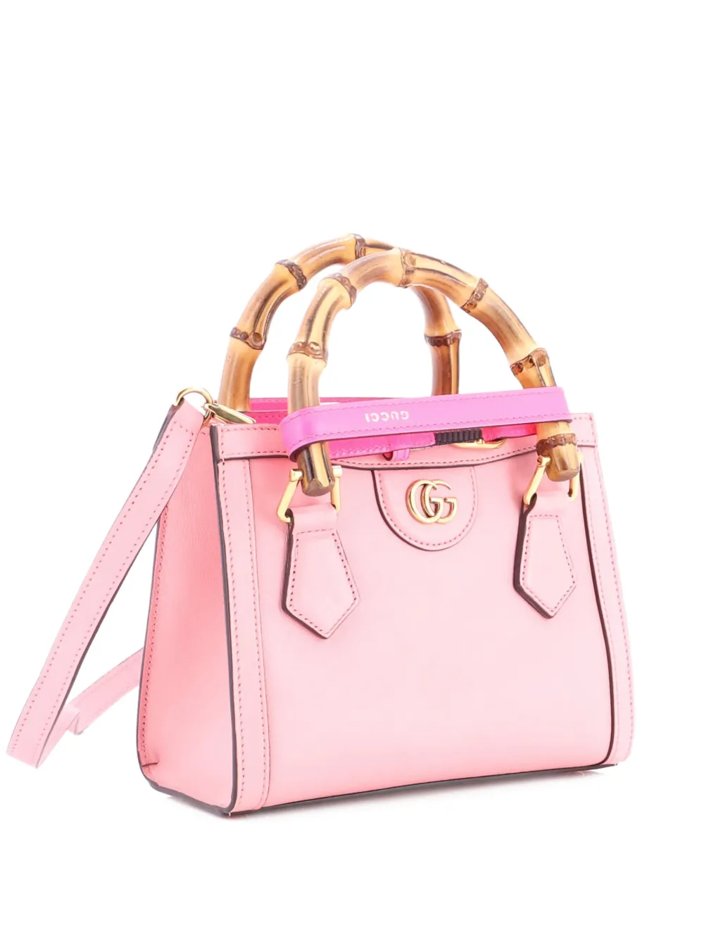 Gucci Pre-Owned Diana NM Bamboo Handle Tote Leather Mini crossbody bag - Rosa