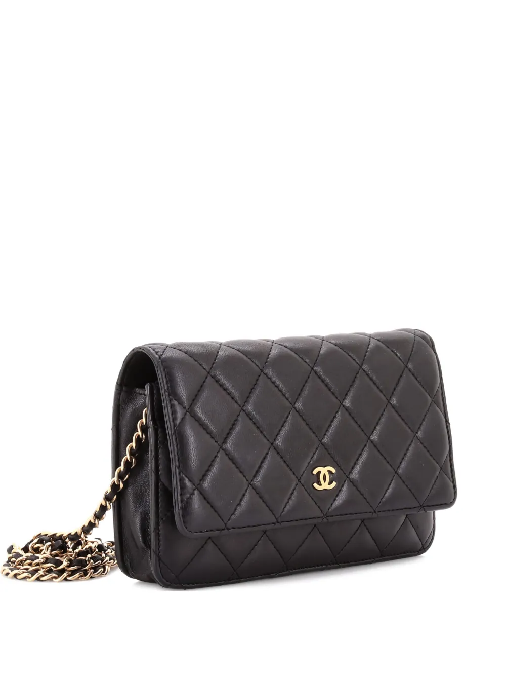CHANEL Pre-Owned Wallet on Chain Quilted Lambskin crossbody bag - Nero
