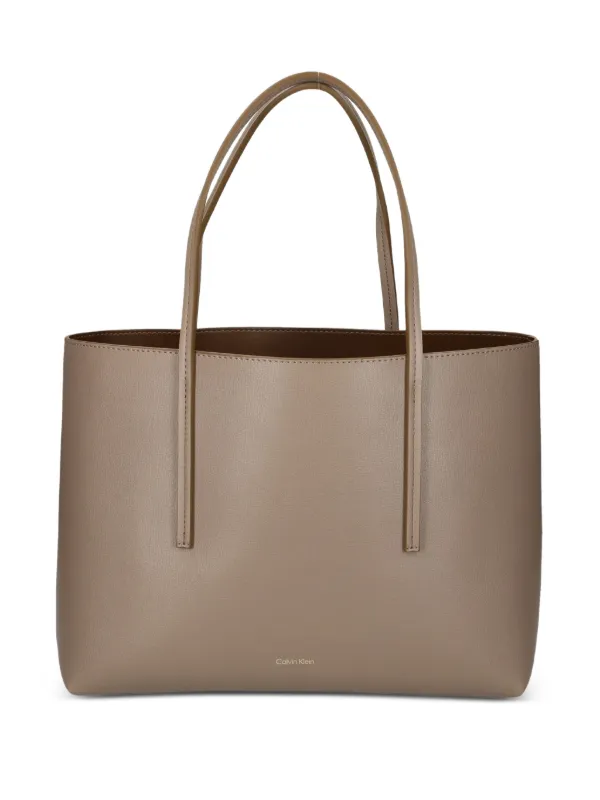Calvin Klein Logo-detail Tote Bag in Neutrals