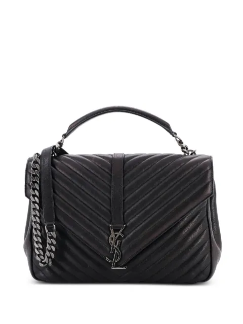 Saint Laurent Pre-Owned Classic Monogram College Bag Matelasse Chevron Leather Large shoulder bag