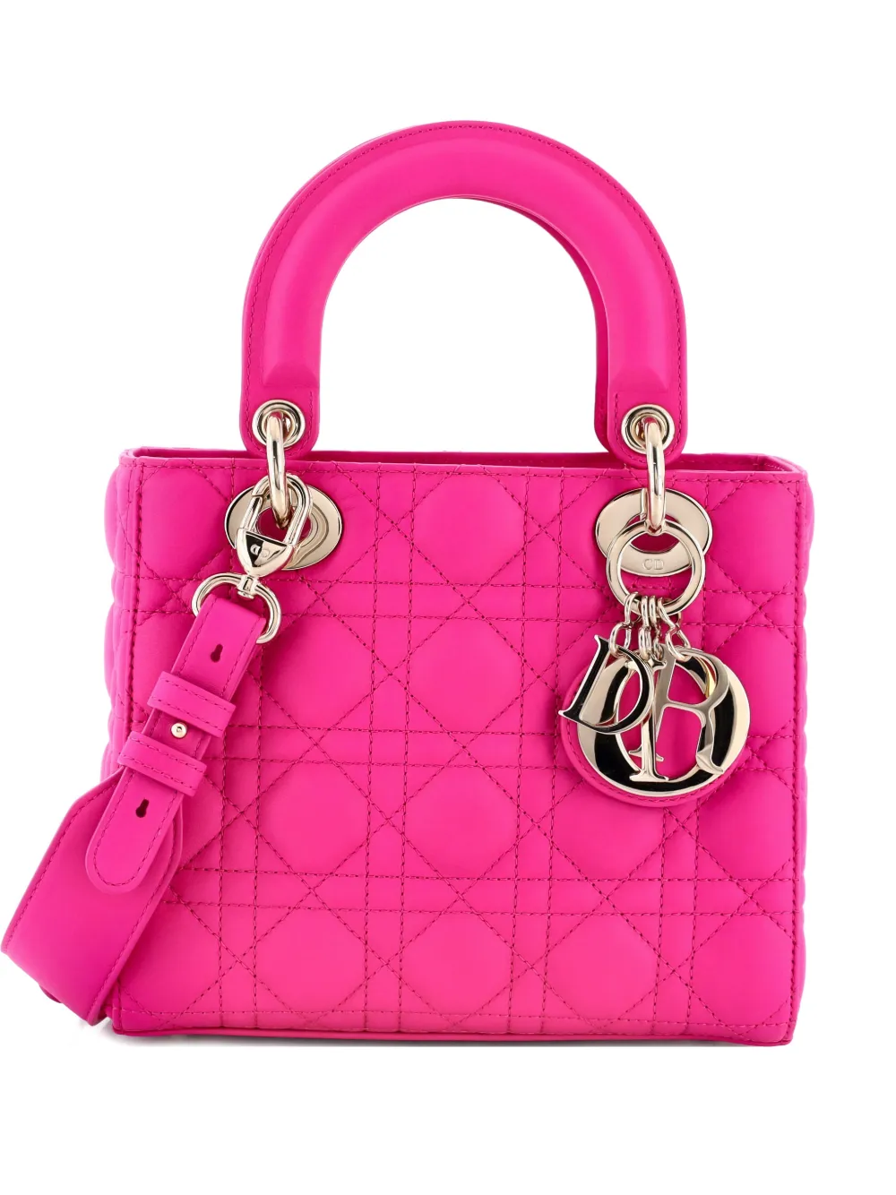 Christian Dior Pre-Owned My Lady Dior Bag Cannage Quilt Lambskin satchel - Pink