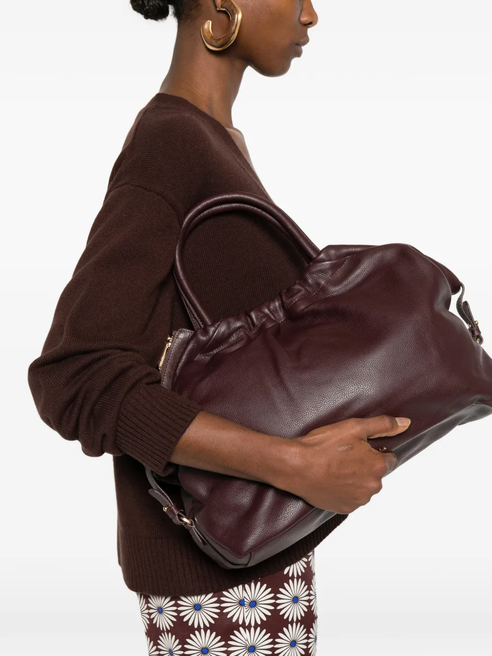 BIASIA Shopper met ruches en rits - Paars