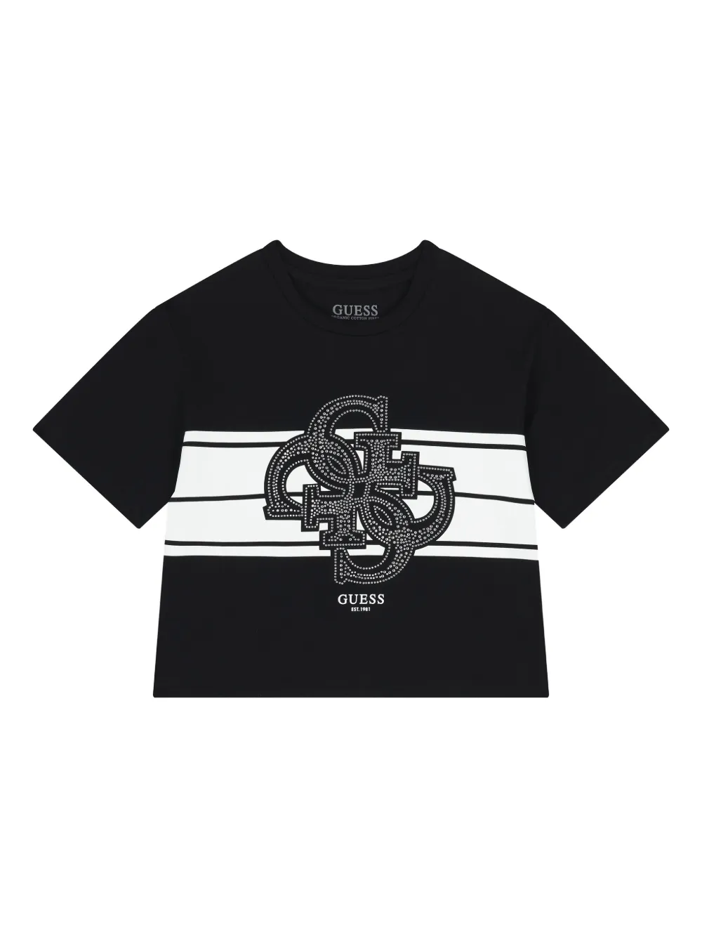 guess kids embellished logo T-shirt - Nero