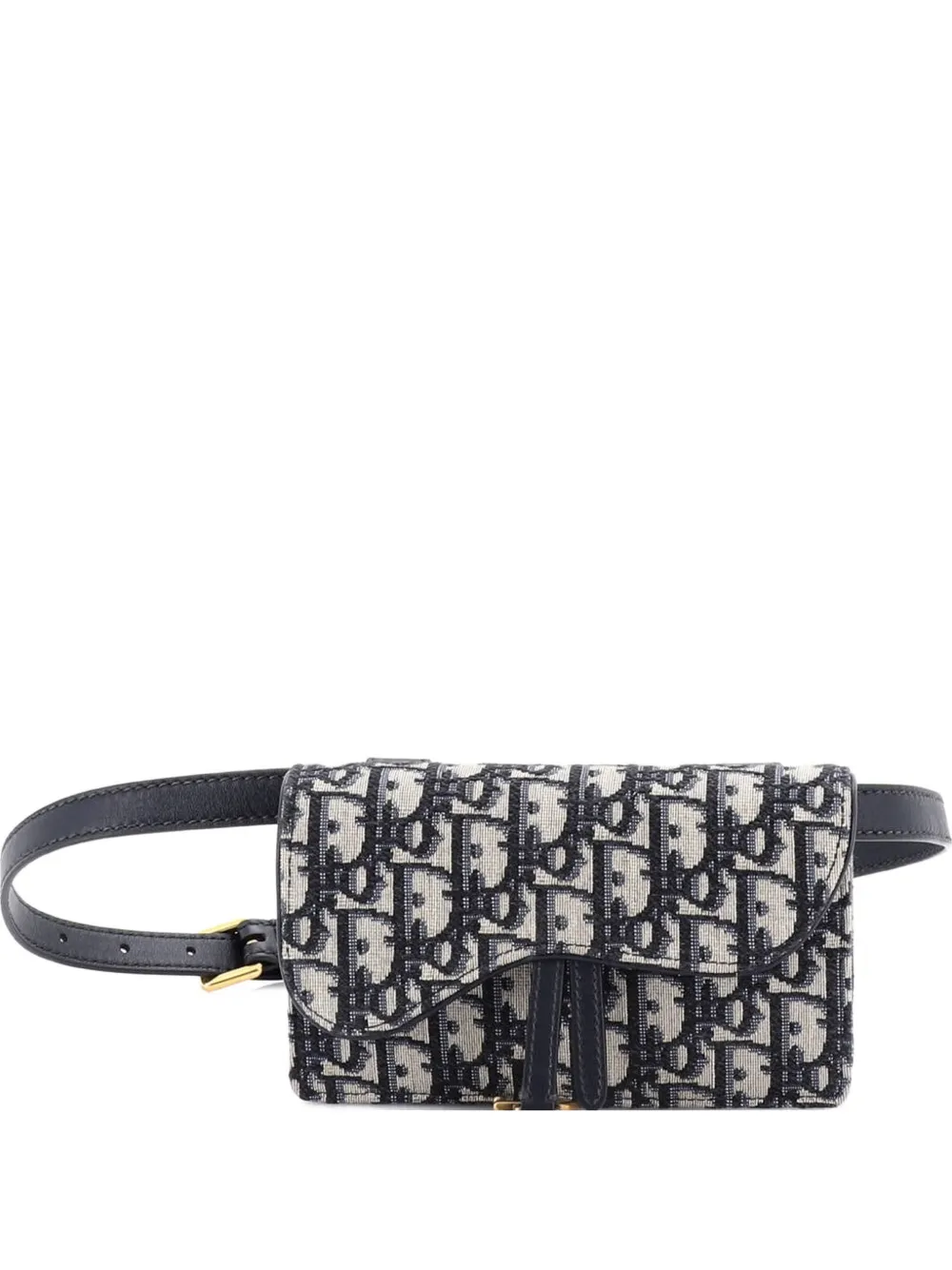 Christian Dior Pre-Owned Saddle Rectangular Oblique Canvas belt bag - Blue