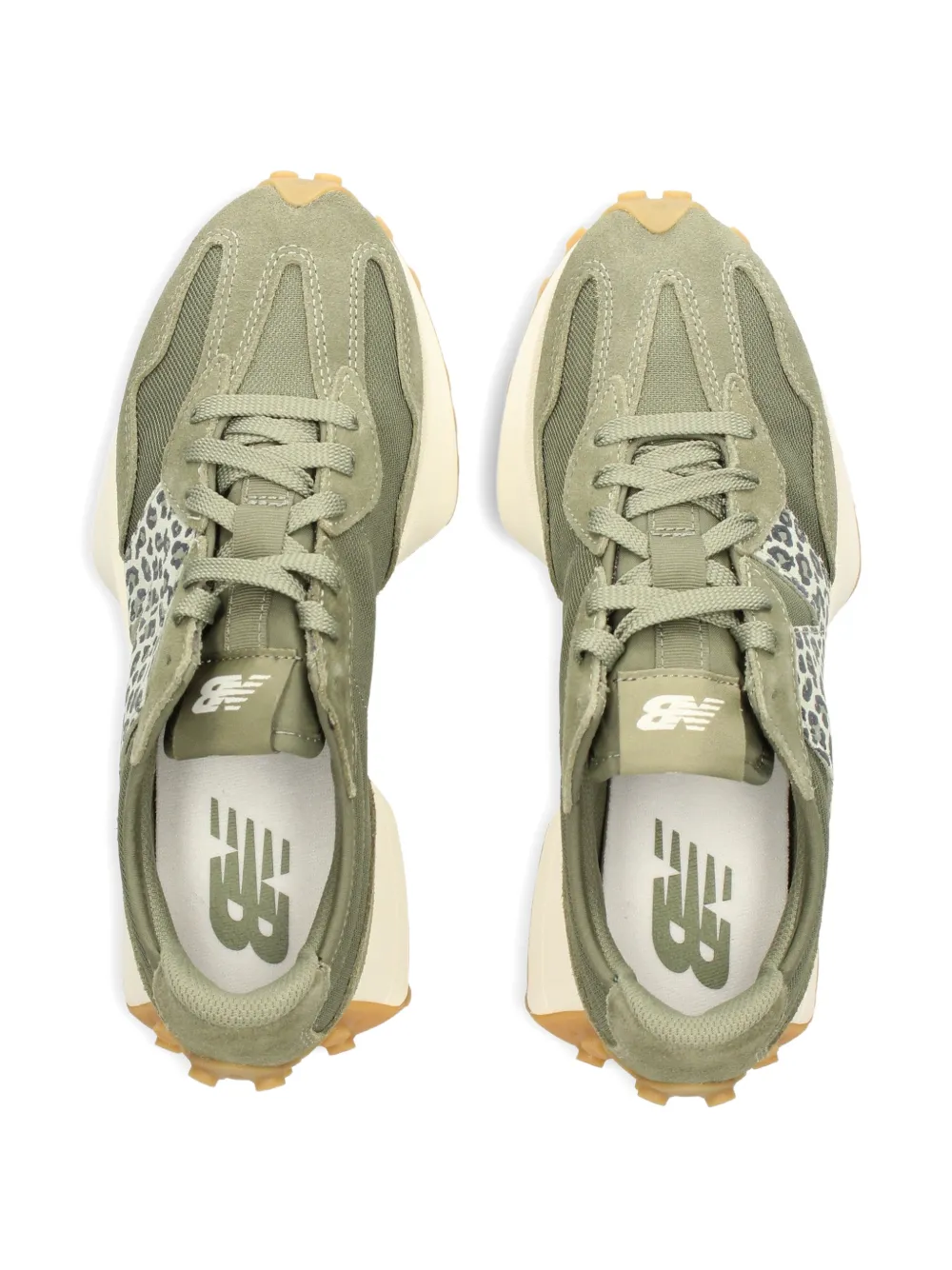 New Balance 327 sneakers met vlak met luipaardprint Groen