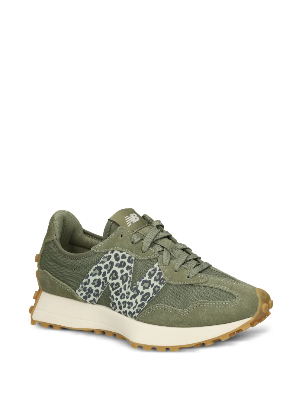 New Balance 327 sneakers met vlak met luipaardprint Groen