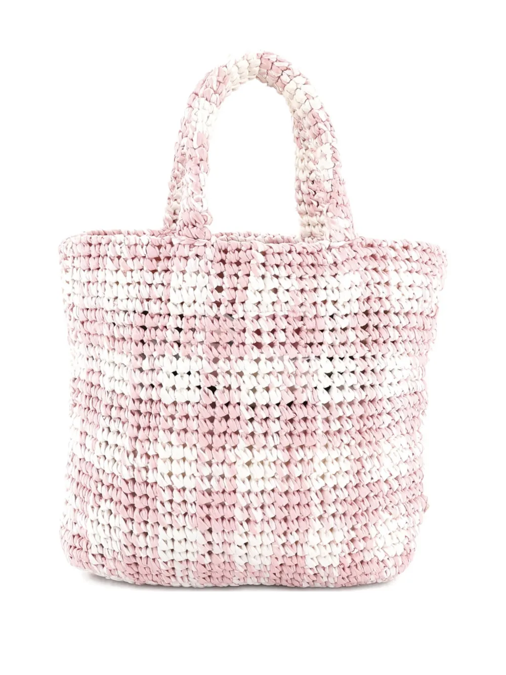 Logo Raffia Small Tote Bag