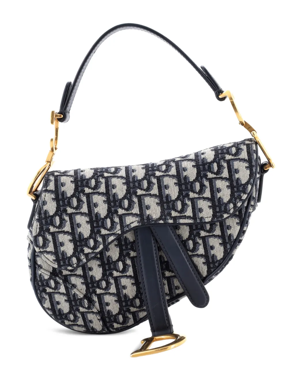 Christian Dior Pre-Owned Saddle Handbag Oblique Canvas Mini shoulder bag - Blu