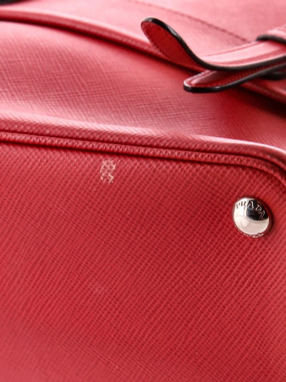 Half Flap Double Turn Lock Saffiano Leather Medium Satchel