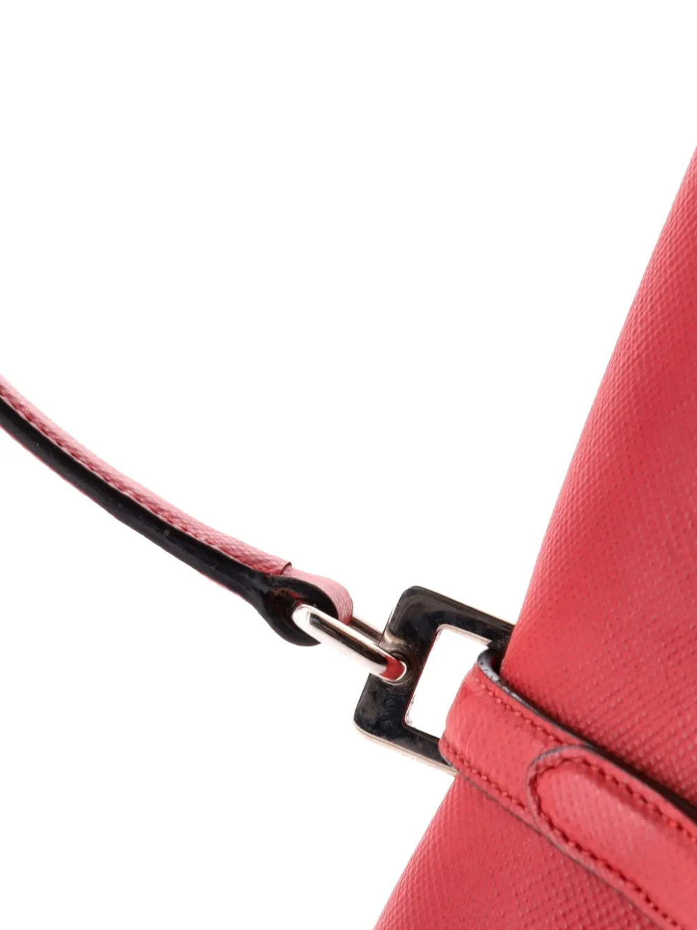 Half Flap Double Turn Lock Saffiano Leather Medium Satchel