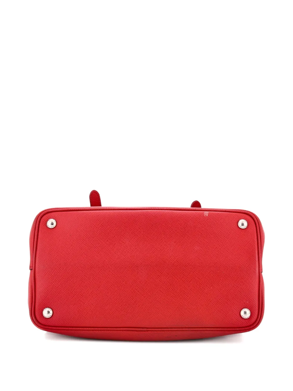 Half Flap Double Turn Lock Saffiano Leather Medium Satchel