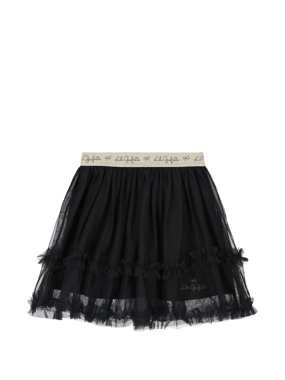 Lili Gaufrette Gonna con ruches in tulle - Nero