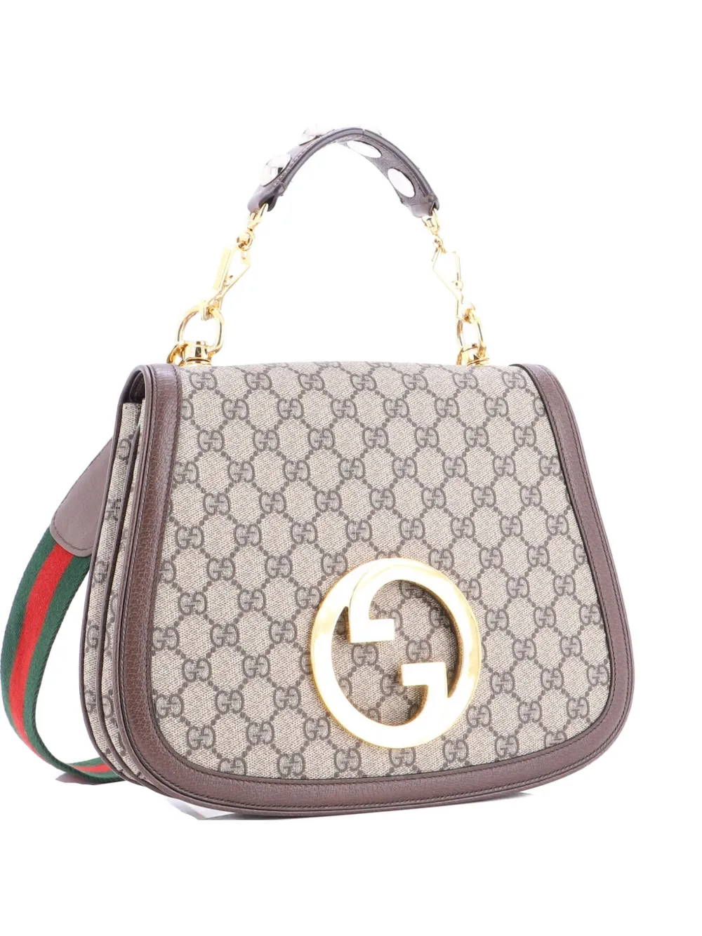 Gucci Pre-Owned Borsa a tracolla Blondie NM media in tela cerata GG con manico - Marrone