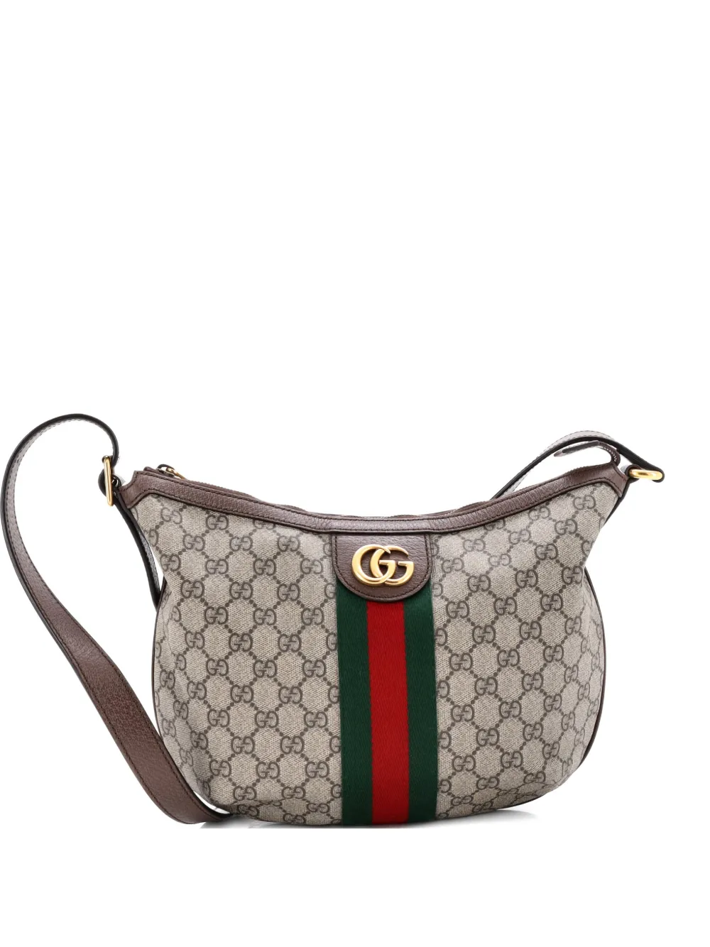 Gucci Pre-Owned Ophidia Half Moon Hobo GG Coated Canvas Small crossbody bag - Marrone