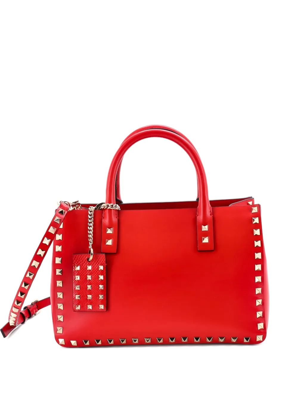 Valentino Garavani Pre-Owned Rockstud Convertible Buffalo Small tote bag - Rosso