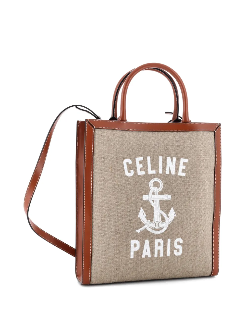 Celine Pre-Owned Vertical Cabas Printed Canvas and Leather Small tote bag | marrón | Image 1