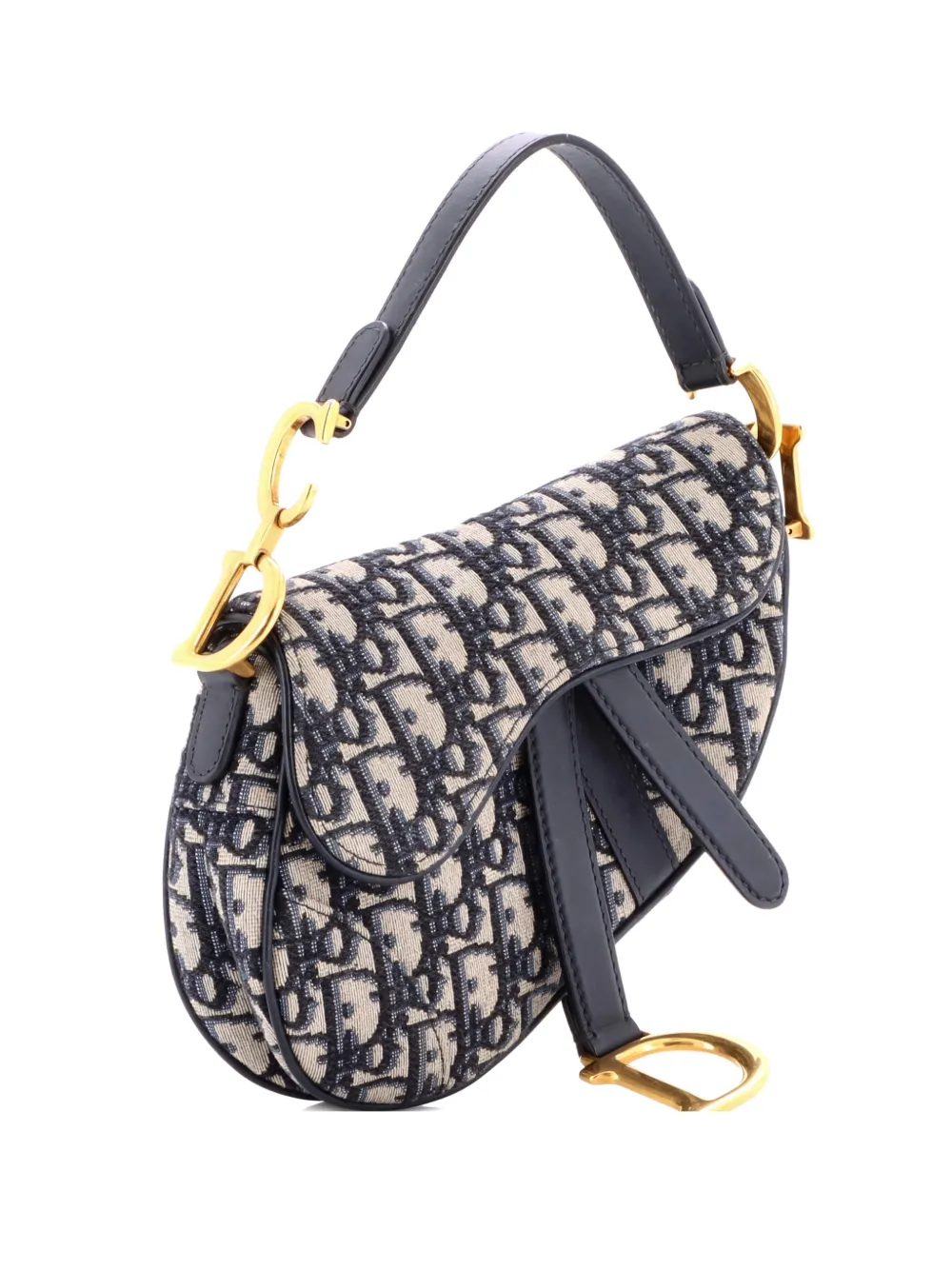 Christian Dior Pre-Owned Saddle Handbag Oblique Canvas Mini shoulder bag - Blu