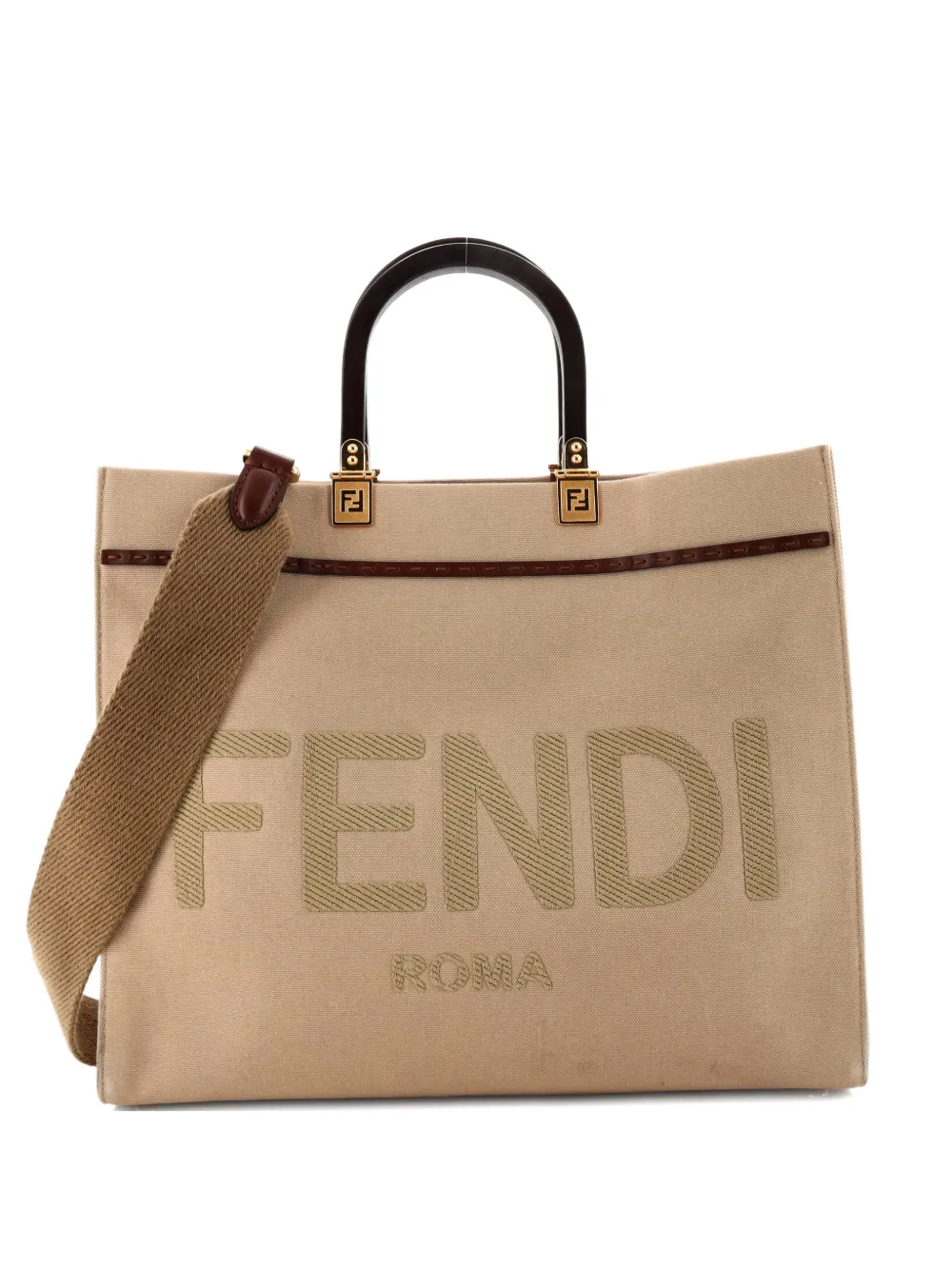 Fendi Pre-Owned Sunshine Shopper Canvas Medium tote bag - Marrone