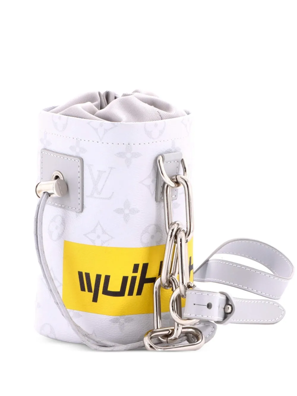 Louis Vuitton Pre-Owned Chalk Nano Bag Limited Edition Logo Story Monogram Canvas bucket bag - Grey