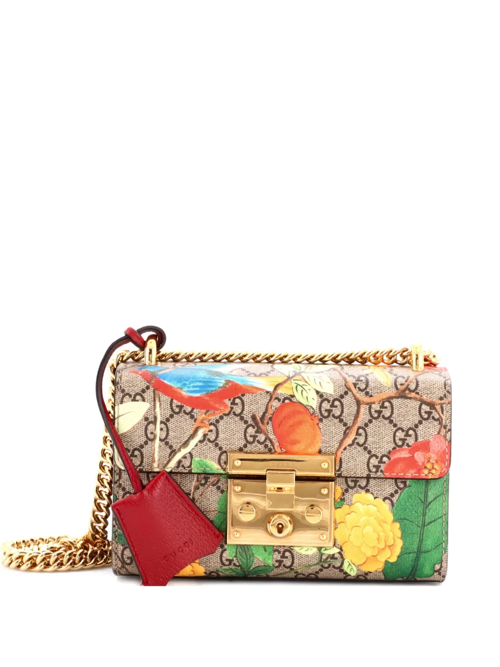 Gucci Pre-Owned Padlock Shoulder Bag Tian Print GG Coated Canvas Small crossbody bag - Marrone