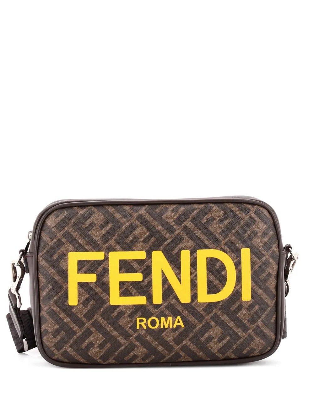 Fendi Pre-Owned Logo Camera Case Bag Zucca Coated Canvas Medium crossbody bag - Marrone