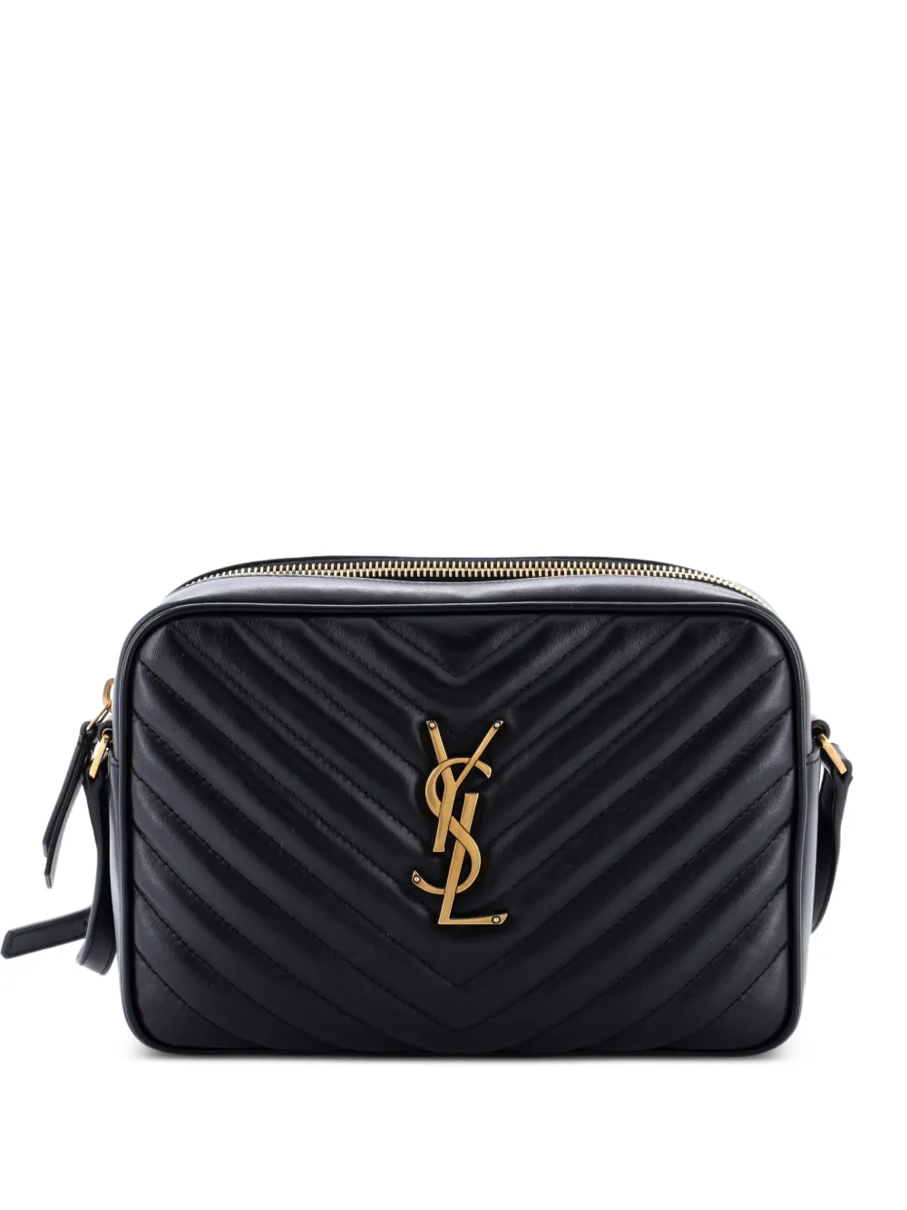Saint Laurent Pre-Owned Lou Camera Bag Matelasse Chevron Leather Small crossbody bag - Black
