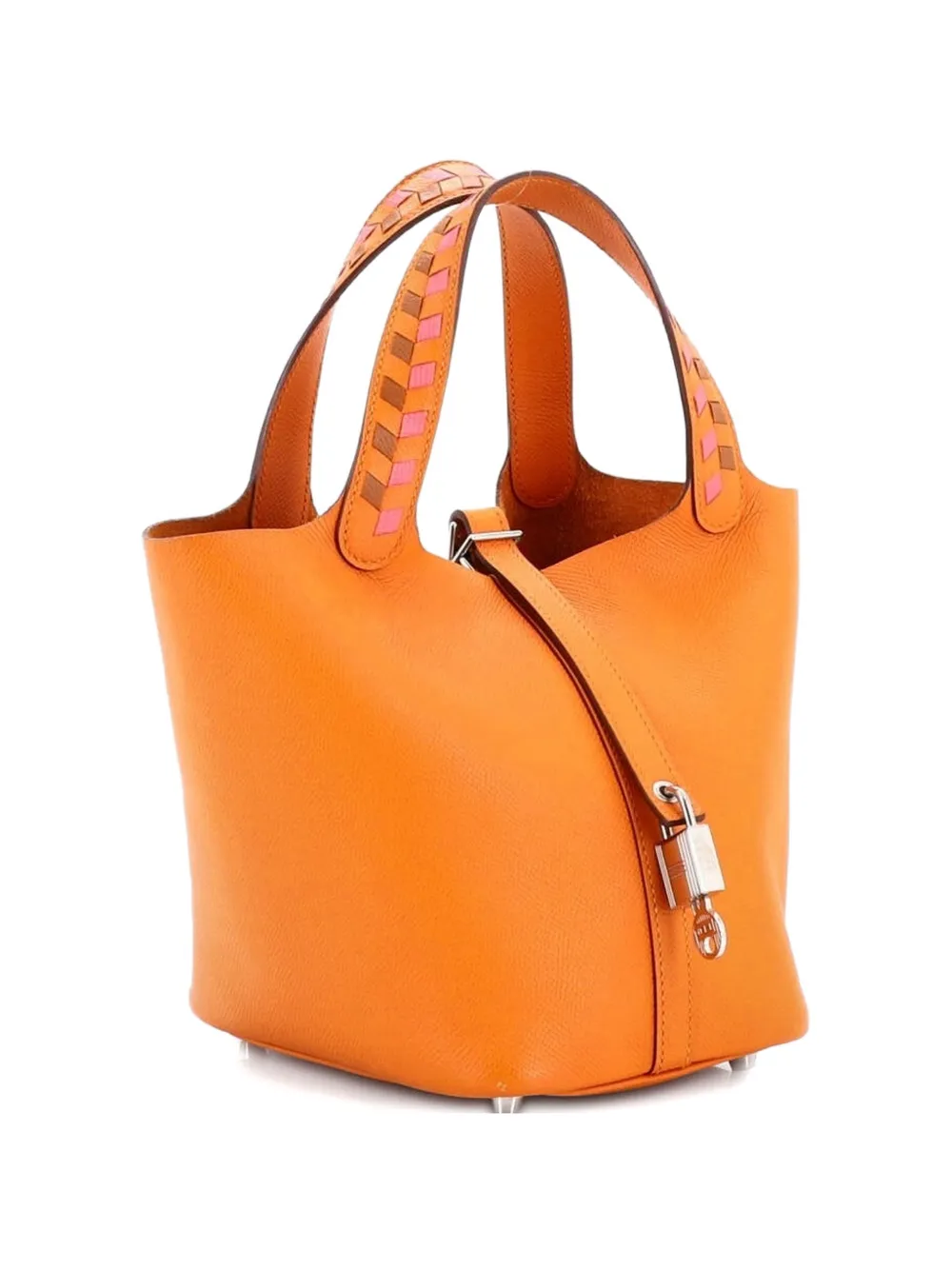 Hermès Pre-Owned Borsa a secchiello Picotin Lock PM in pelle Epsom Tressage - Marrone