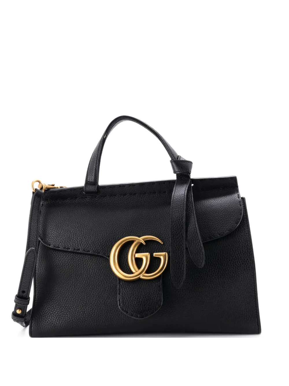 Gucci Pre-Owned GG Marmont Top Handle Bag Leather Small satchel - Nero