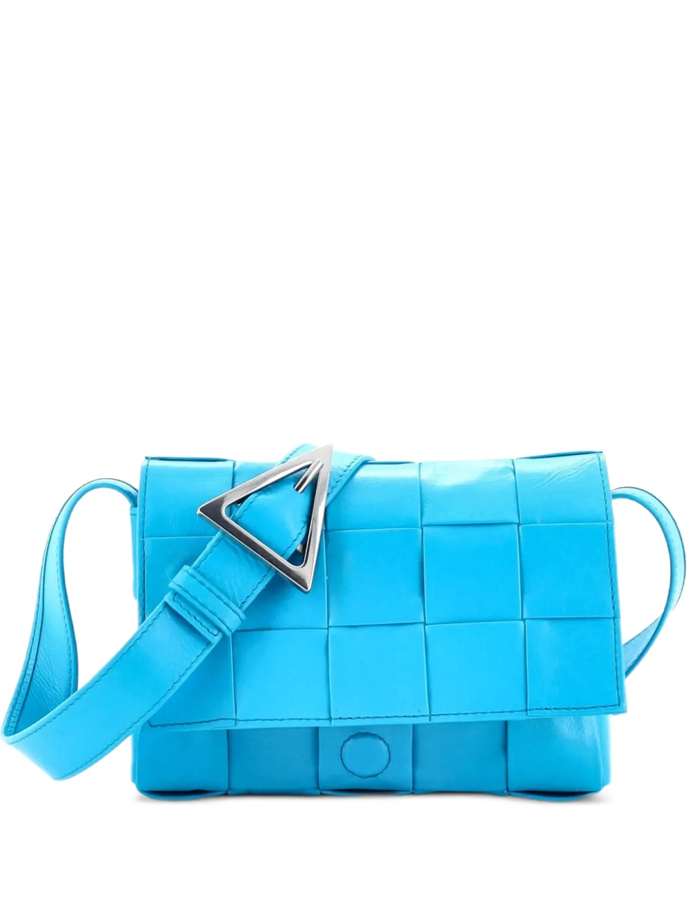 Bottega Veneta Pre-Owned Cassette Maxi Intrecciato Leather Small crossbody bag - Blu
